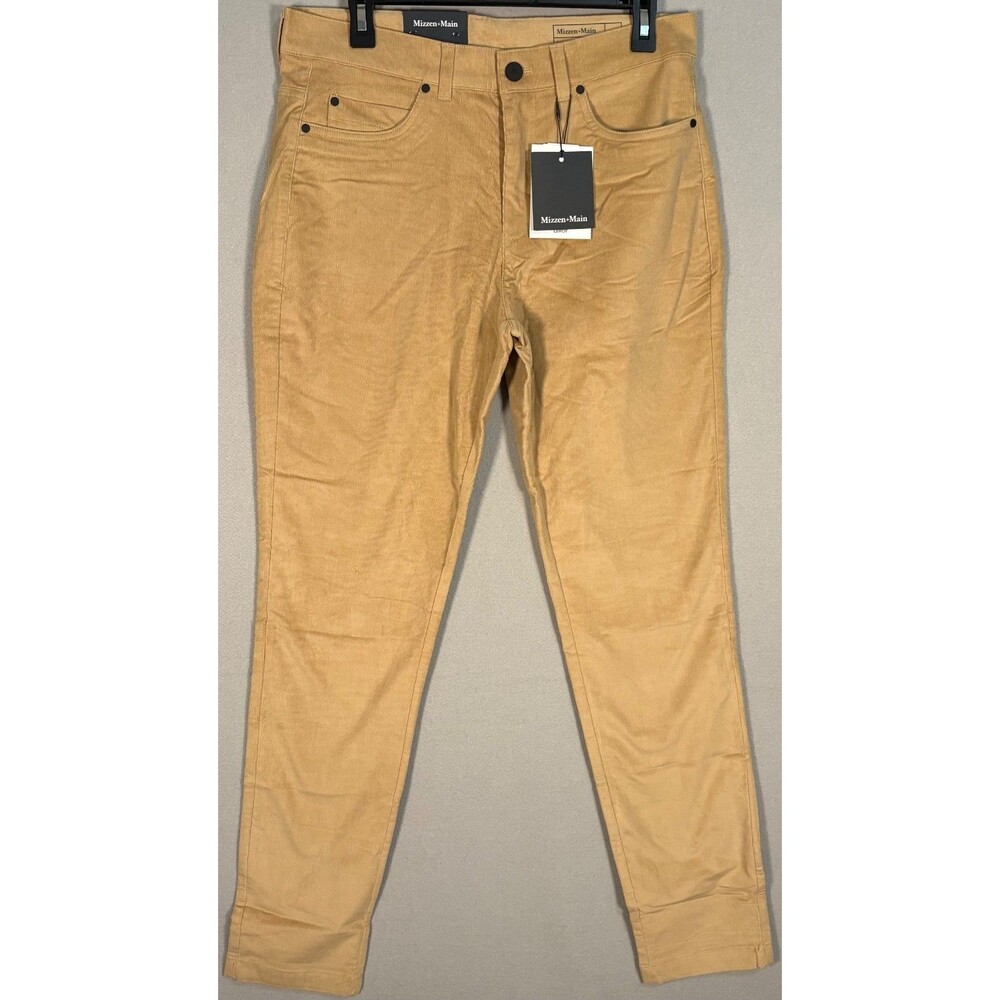 NWT Mizzen Main Corduroy Pants Mens 30x32 Tan Leroy Slim Fit Career Preppy Pants
